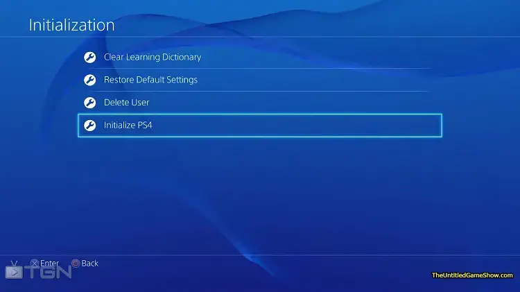 Initialize PS4