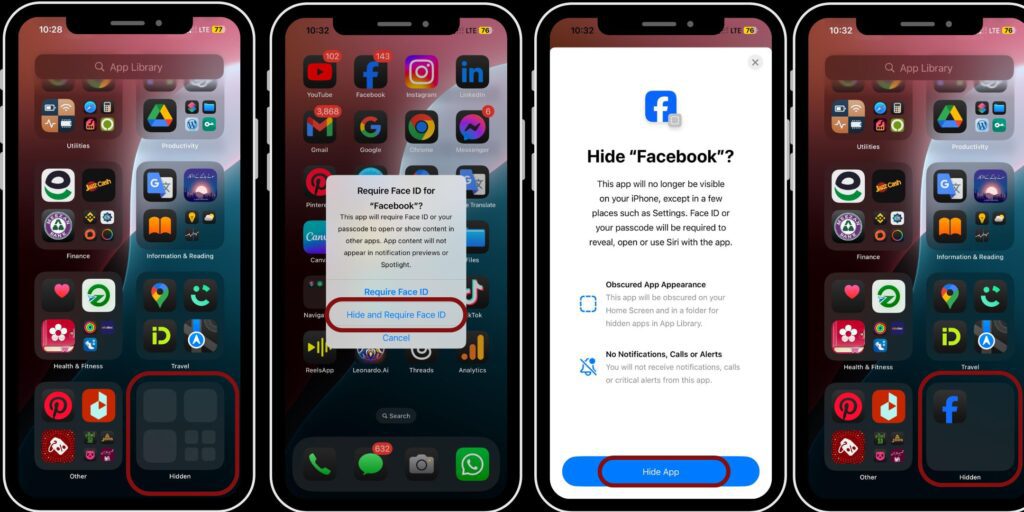 hide apps in ios 18 update