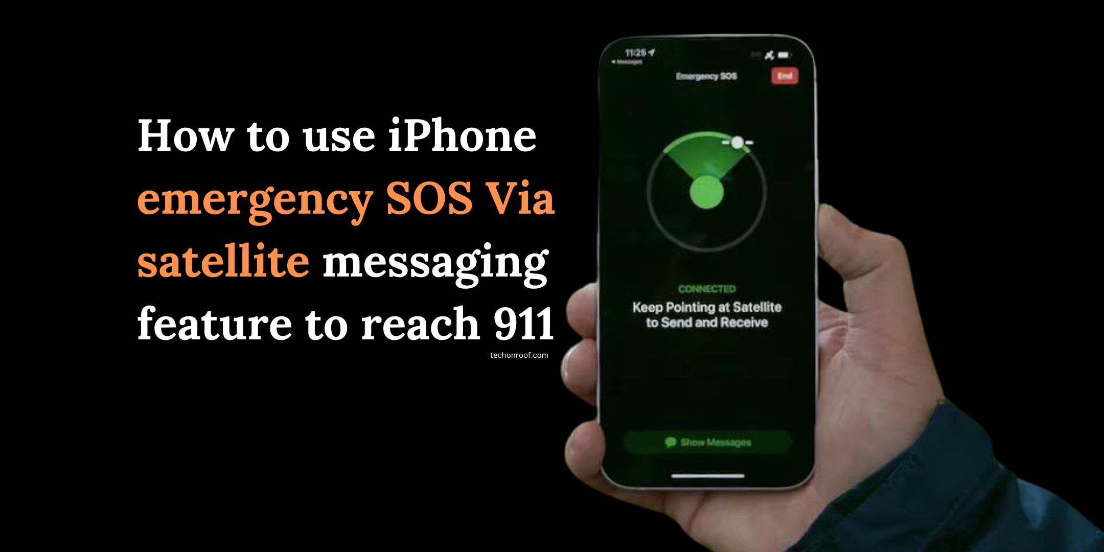 How to use iPhone emergency SOS via satellite messaging feature to reach 911